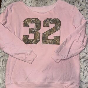 Y2k Pink Sweatshirt with Camouflage Design